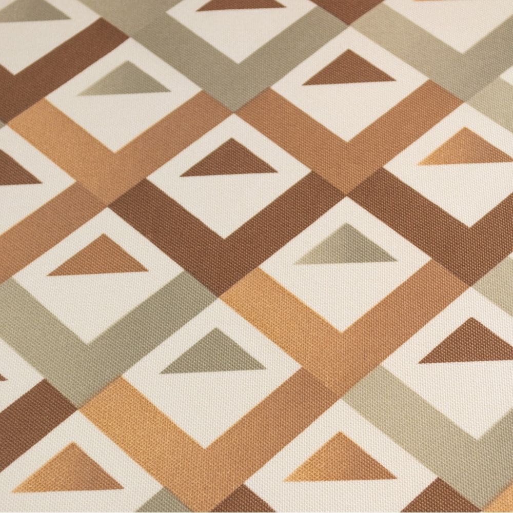 Tecido Impermeável Estampado Málaga 23 Geométrico Marrom E Creme