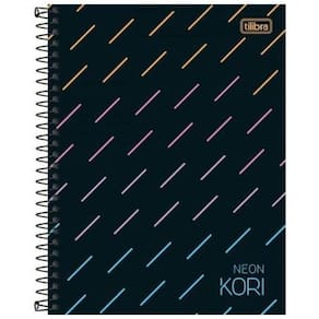 Caderno Capa Dura Neon Kori 1 Matéria 80Fls Un Pm