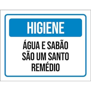 Kit 3 Placas Higiene Água E Sabão São Um Santo Remédio