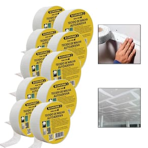 10 Rolos De Fita Telada Autoadesiva De Fibra De Vidro Drywal