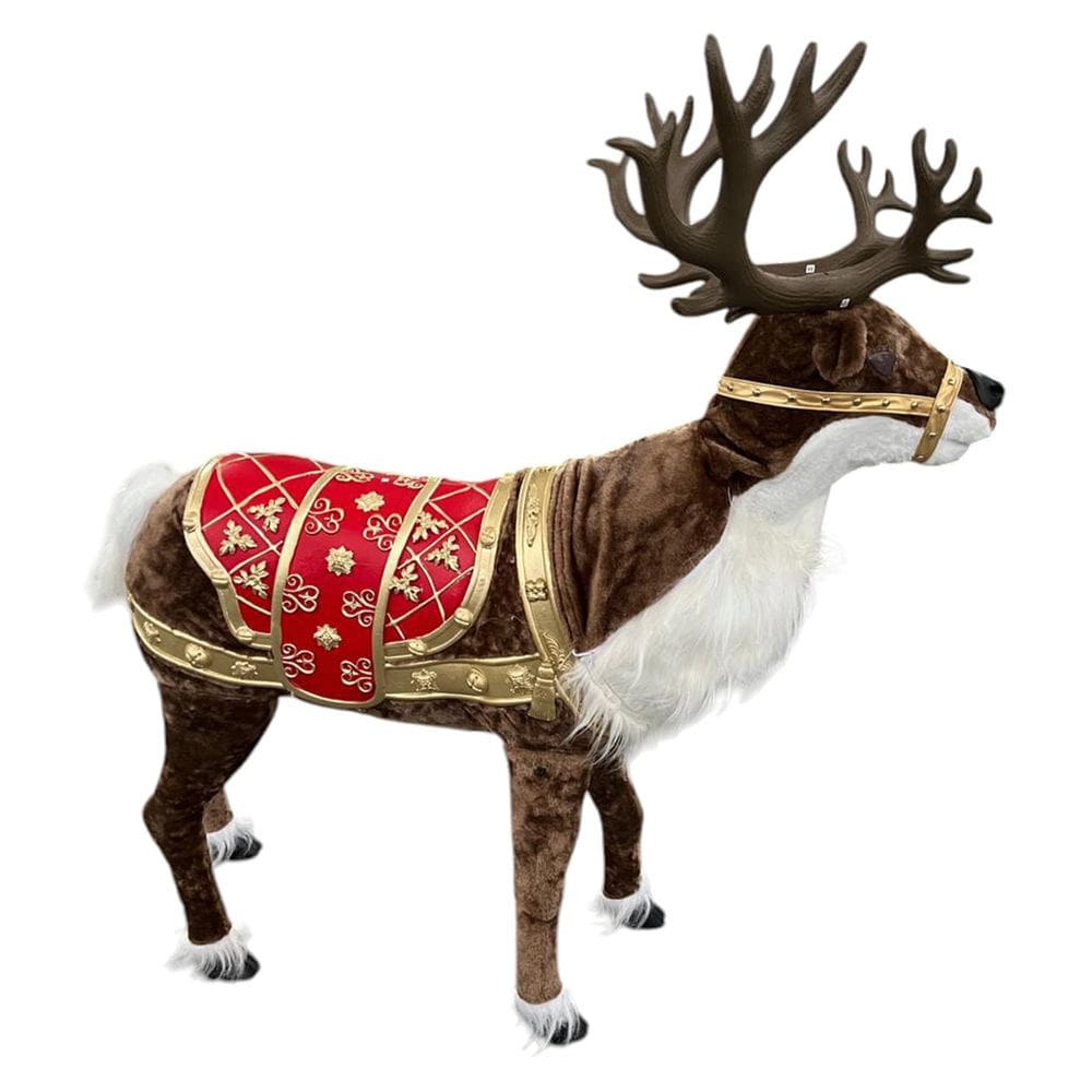 Rena Natal Realista Natalina Movimenta Cabeça Gigante Musica Decoraçao Luxo Predio Shopping