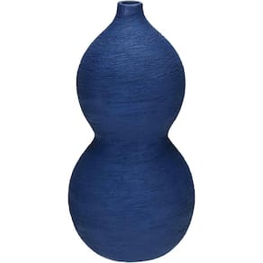 Vaso Decorativo Enfeite Casa Aparador Esferas Home&co Cerâmica 28x14x14cm Azul
