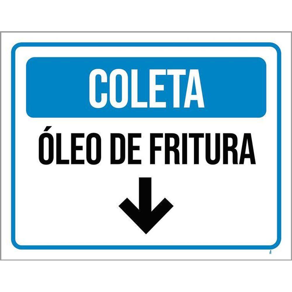 Kit 3 Placas Sinalização Coleta Óleo De Fritura