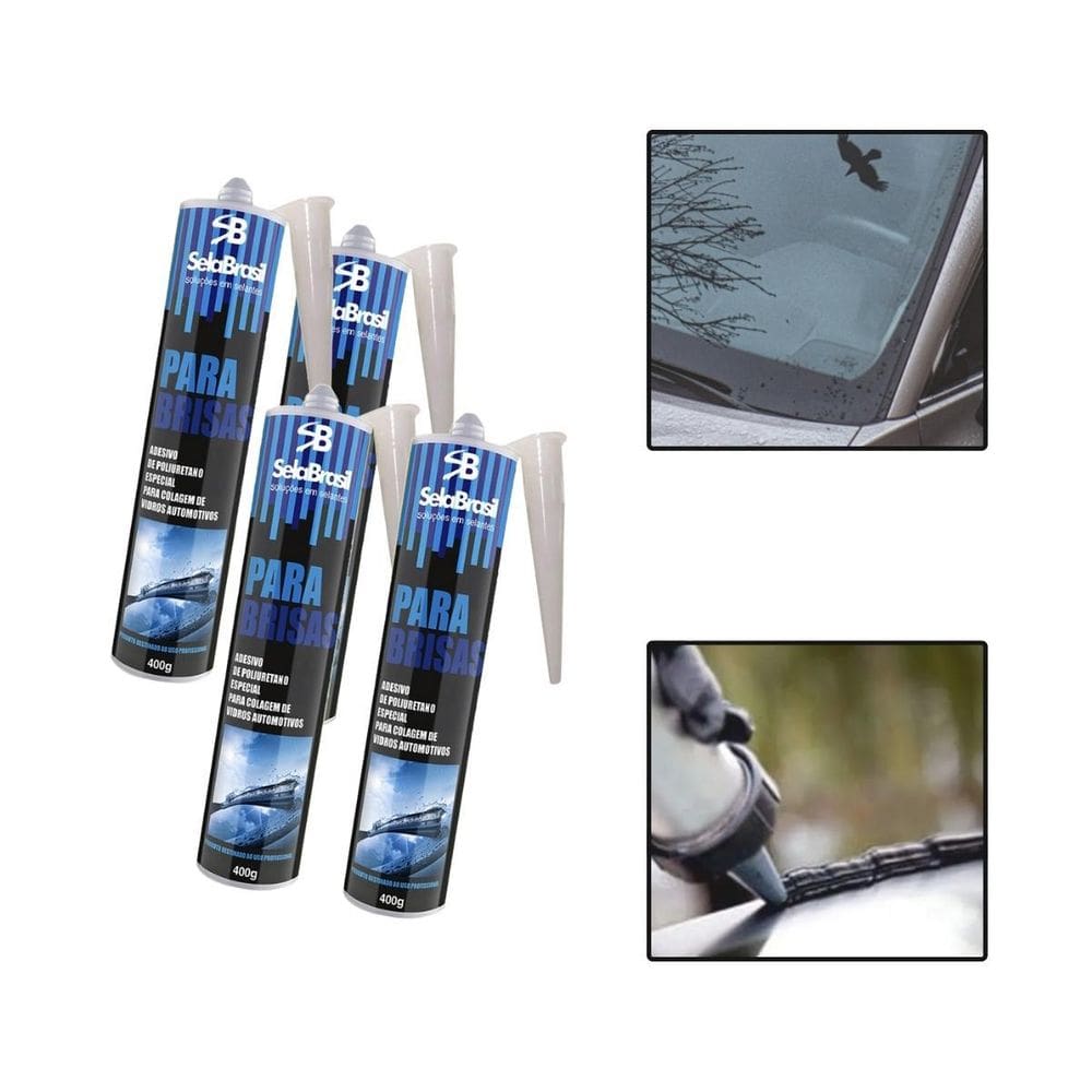 Kit 4 Cola Tubo Para Brisa Janela Vidro Adesivo Automotivo
