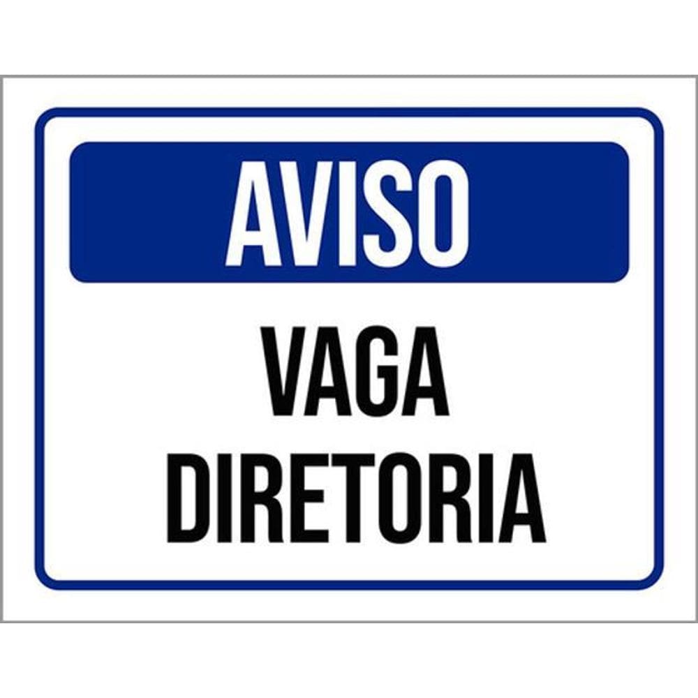 Kit 3 Placas De Sinalização Aviso Vaga Diretoria