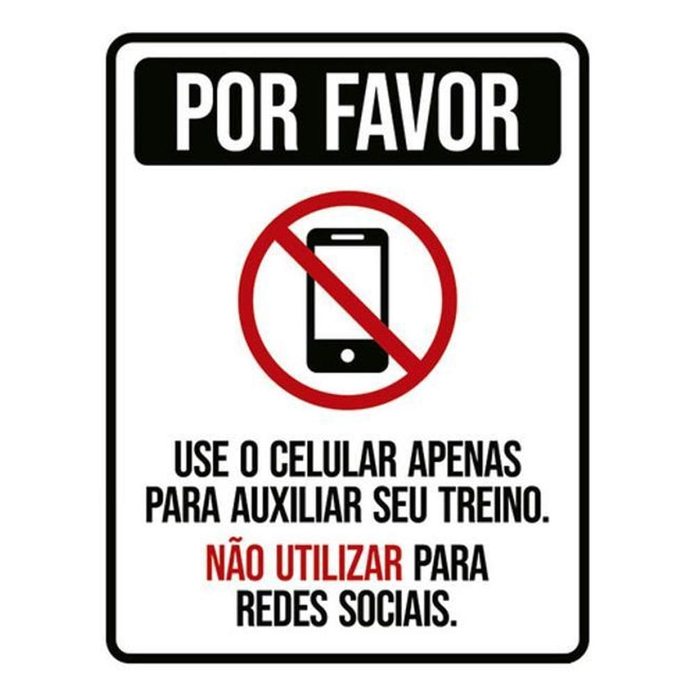 Kit 3 Placas Por Favor Use Celular Apenas Auxiliar Treino