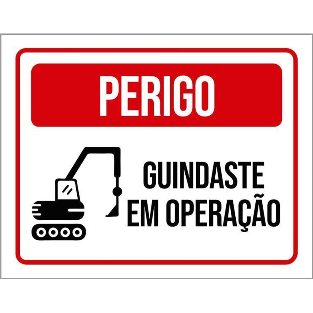 Kit 3 Placas Perigo Guindaste Em Operação