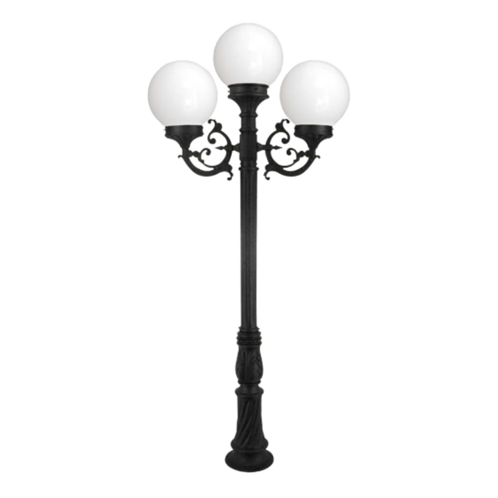 Poste Para Jardim Colonial Primavera Alumínio Preto 3E27 2M 15001/3