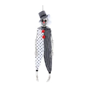 Esqueleto Decorativo Palhaço Bobo 40Cm Pendurar Halloween