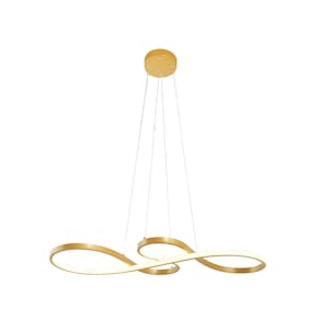 Pendente Espiral Dourado 75cm Led 39W 3000K Bivolt