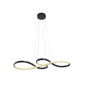 Pendente Espiral Preto 75cm Led 39W 3000K Bivolt