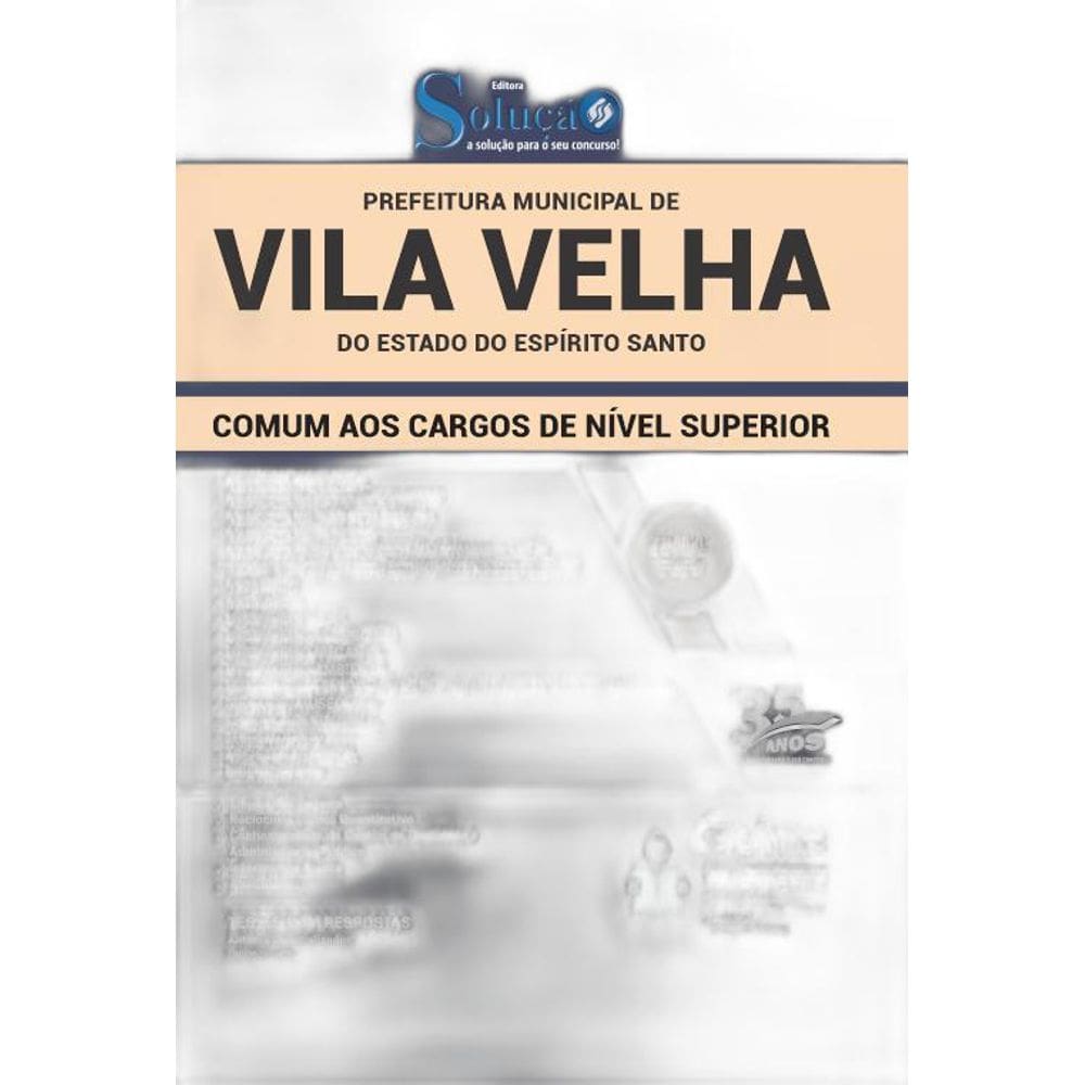Apostila Prefeitura Vila Velha Es - Cargos De Nível Superior