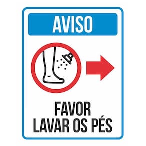 Kit 3 Placas Aviso Higienete Favor Lavar Os Pés