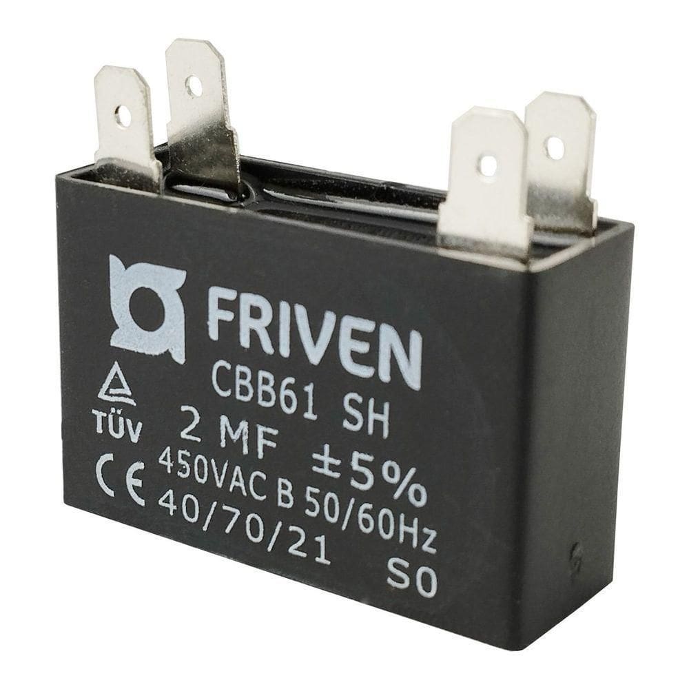 Capacitor De Partida Caixa Preto 2 Uf 450v