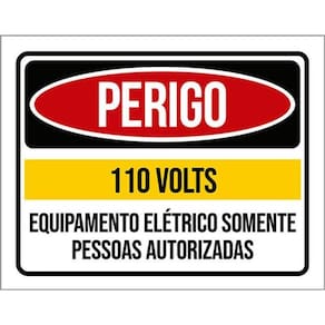 Kit 3 Placas Perigo 110 Volts Somente Pessoas Autorizadas