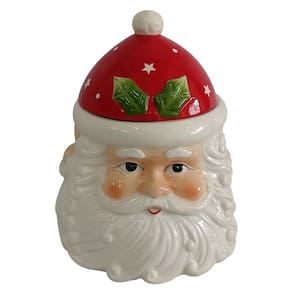 Pote De Cerâmica Natal Rosto Papai Noel De Cerâmica 23Cm