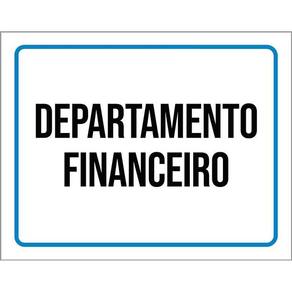 Placa Ambiente Sinalização Departamento Financeiro 36X46