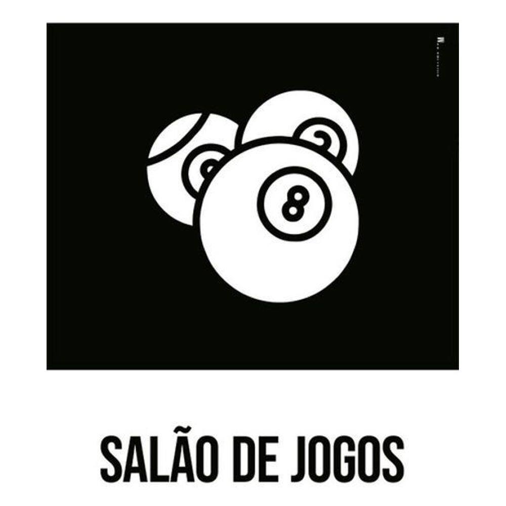 Kit 3 Placas Desenho - Salão De Jogos