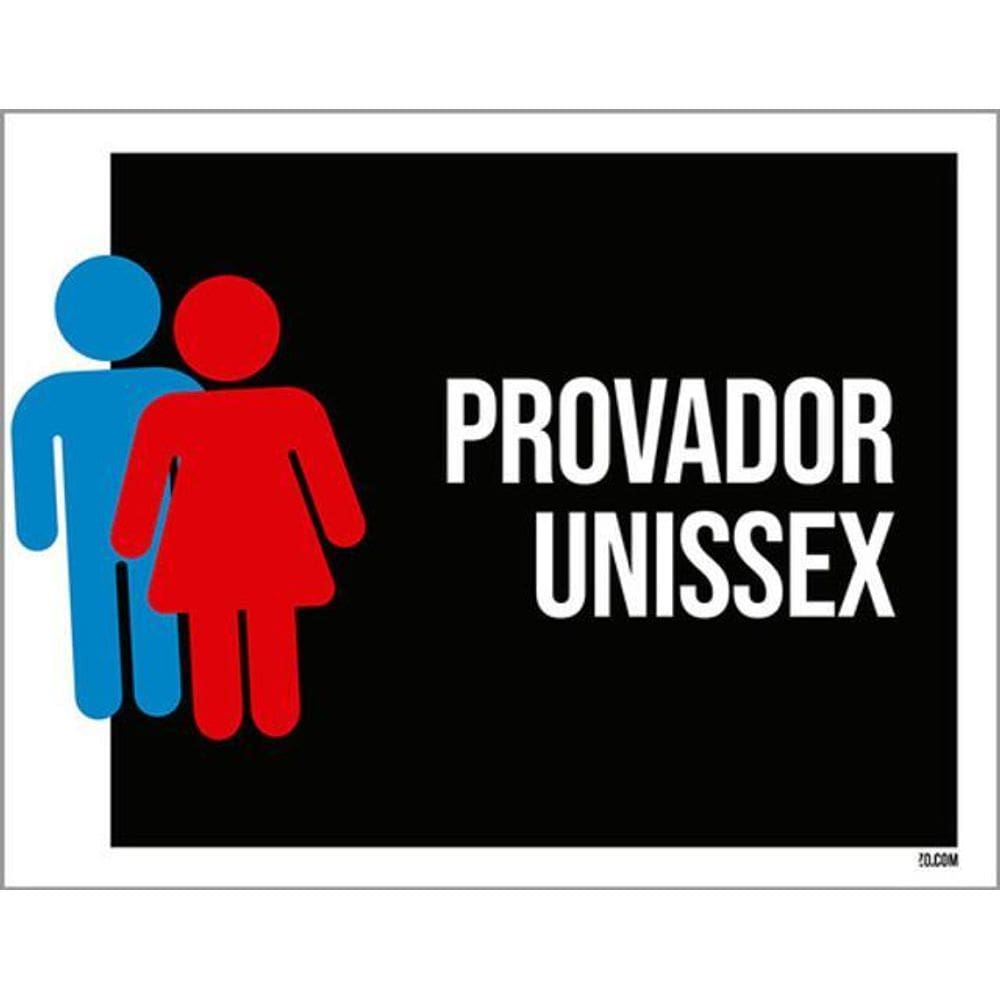 Kit 3 Placas Sinalização - Provador Unissex