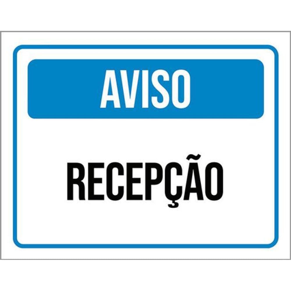 Kit 3 Placas Aviso Recepção Azul
