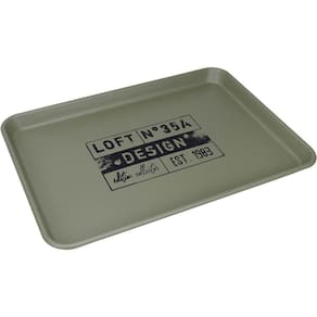 Bandeja Decorativa Para Servir Home&co Metal 3x51x36cm Cinza