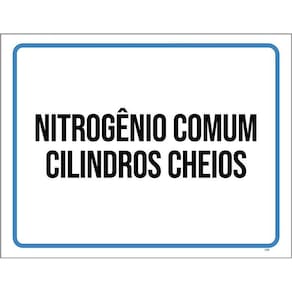 Placa Sinalização - Nitrogênio Comum Cilindros Cheios 36X46