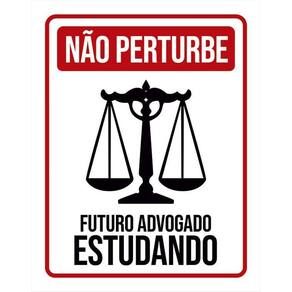 Kit 3 Placas Não Perturbe - Futuro Advogado Estudando