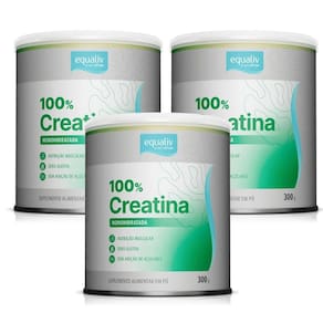 Kit 3 Creatina 100% Monohidratada Zero Açúcar 300G Equaliv