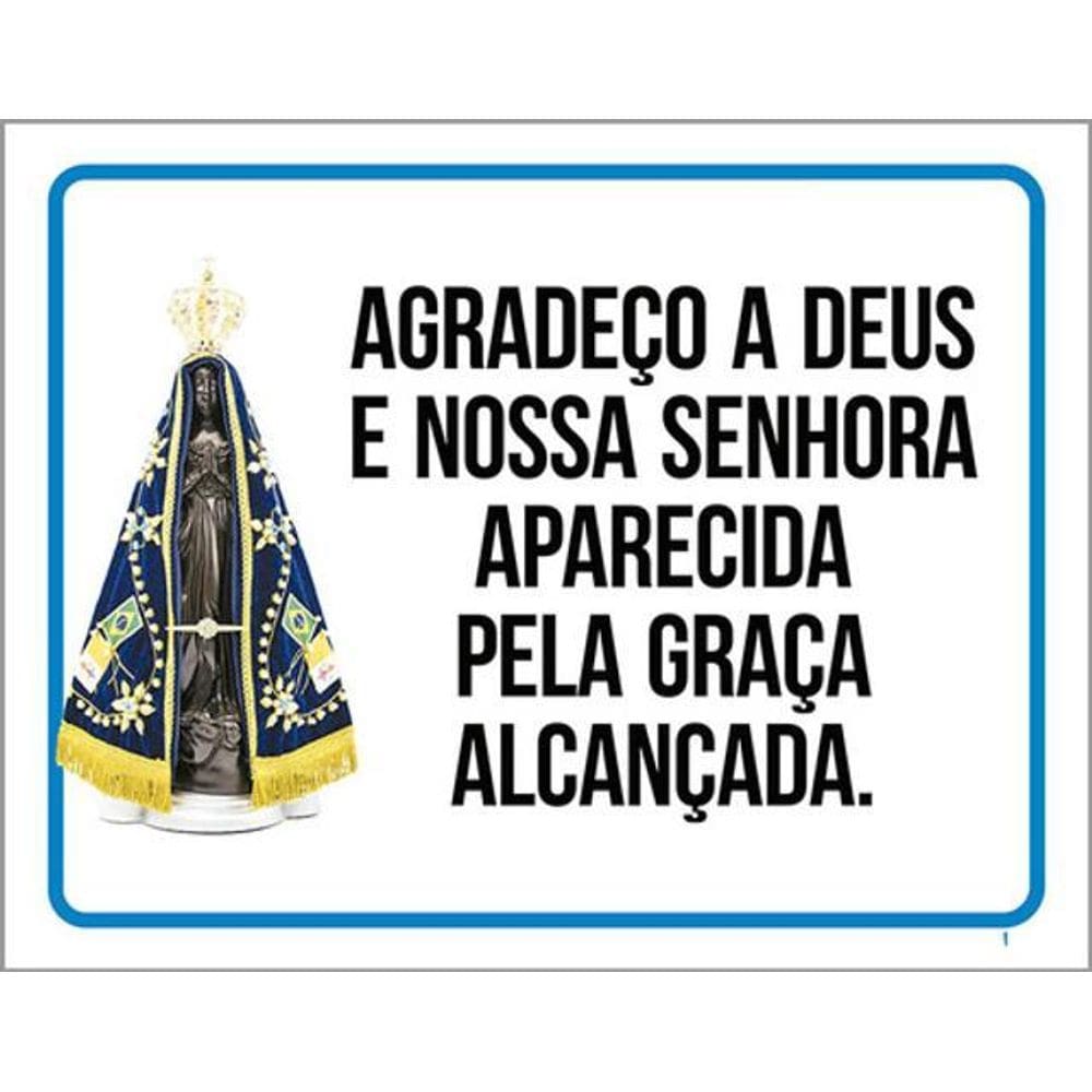 Kit 3 Placas Agradeço Deus Nossa Senhora Aparecida