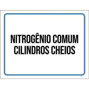Placa Sinalização - Nitrogênio Comum Cilindros Cheios 36X46