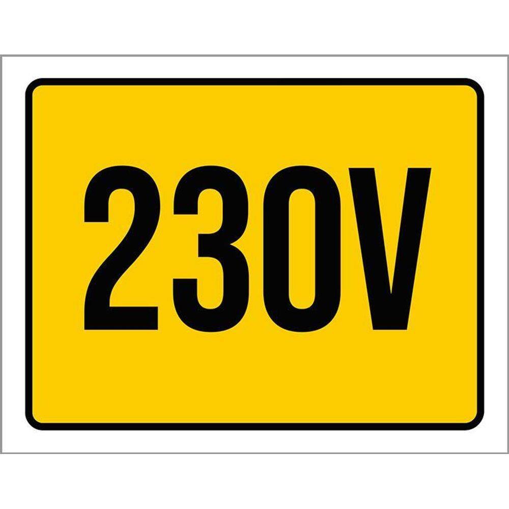 Placa De Sinalização - Atenção 230 Volts 36X46