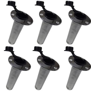 Kit 6 Porta Caniço Inox Reto 90 Graus Reforçado