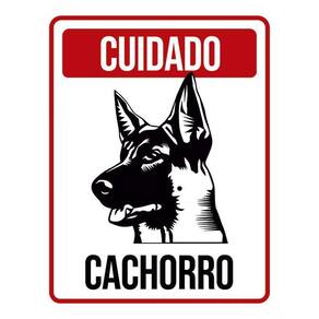 Placa Cuidado Cachotto Pastor Alemão 36X46