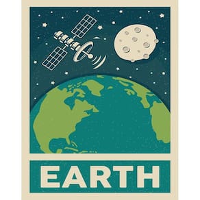 Kit 3 Placas Decorativa Espaço - Planeta Terra Earth