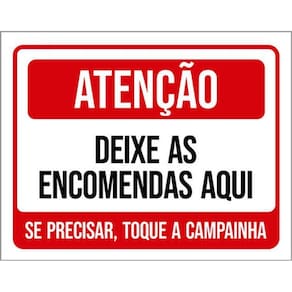 Kit 3 Placas Deixe Encomentas Aqui Toque Campainha