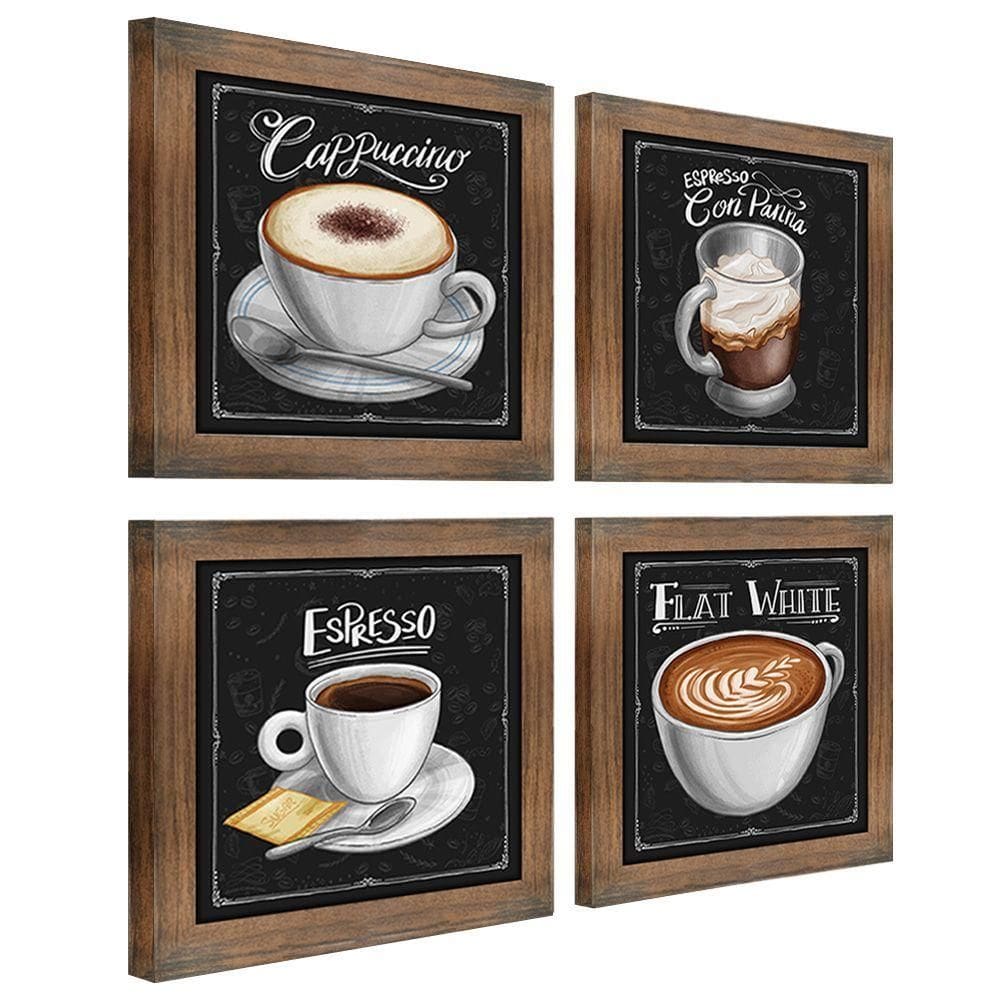 Quadro Decorativo Café Expresso Padaria 12X12Cm 4 Un Ypê