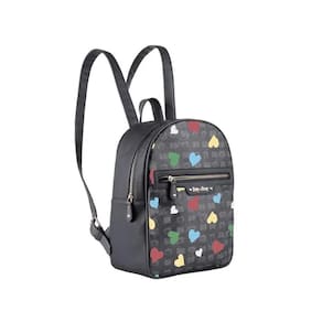 Mini Mochila Preta Betty Boop Com Corações Coloridos - Semax