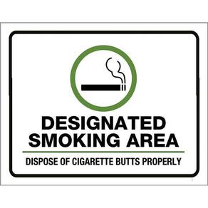 Placa De Sinalização - Designated Smoking Area 36X46