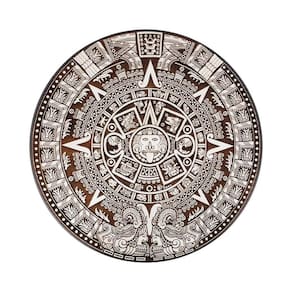Calendário Asteca Decorativo Mdf 30Cm Branco