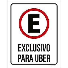 Placa De Sinalização - Estacionamento Exclusivo Uber 36X46