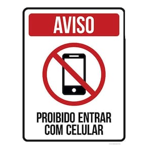 Kit 3 Placas - Aviso Proibido Entrar Celular