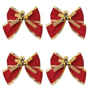 Kit 8 Laços De Bolinhas Pingentes Dourado Brilhante 10cm