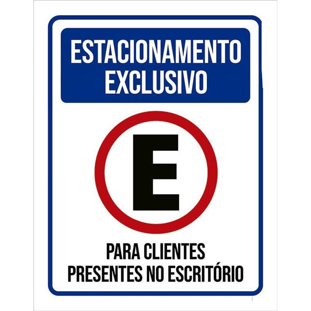 Placa Estacionamento Exclusivo Clientes Escritório 36X46