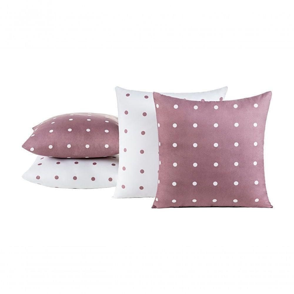 Capas De Almofadas Petit Poá 04 Peças - Rose