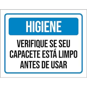 Placa Higiene Verifique Seu Capacete Está Limpo 36X46