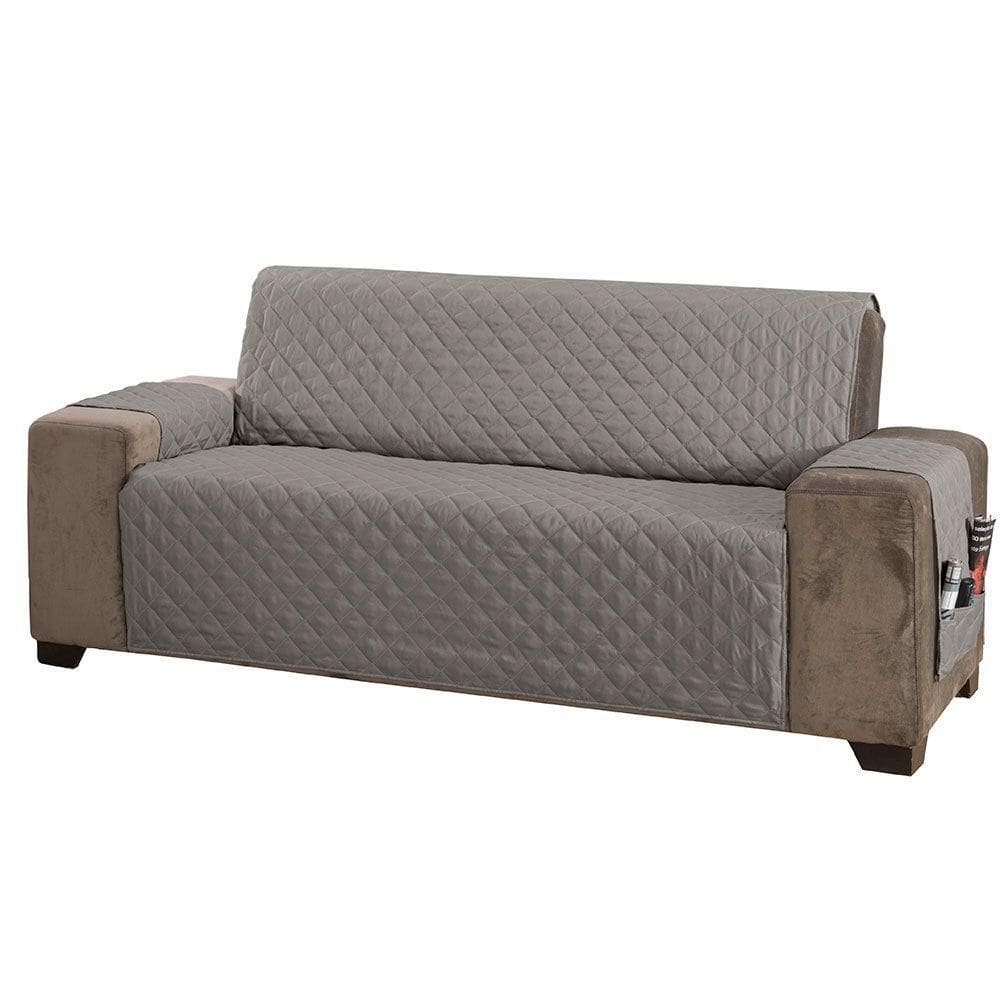Protetor De Sofá King 3 Lugares Classic 100% Poliéster Cor:cinza