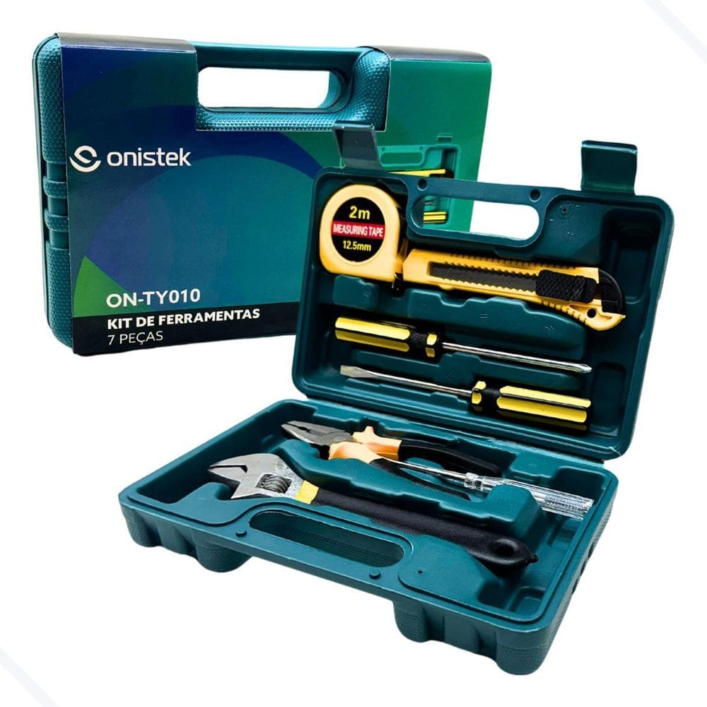 Kit Maleta Ferramenta Manuais 7 Peças Phillips Fenda Alicate