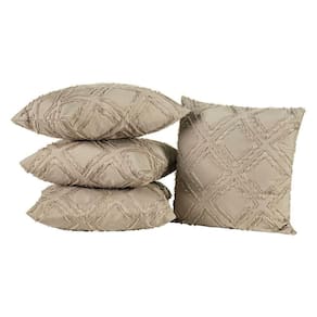 Almofadas Cheias Aveline 45cm X 45cm 04 Peças - Caqui