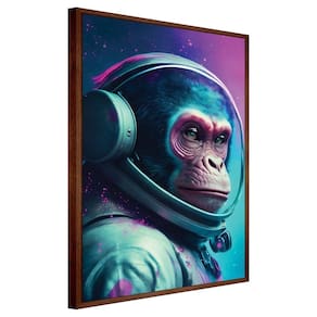 Quadro Decorativo Astronauta Macaco Moldura Cx Alta 40x60cm Título Moldura Madeira