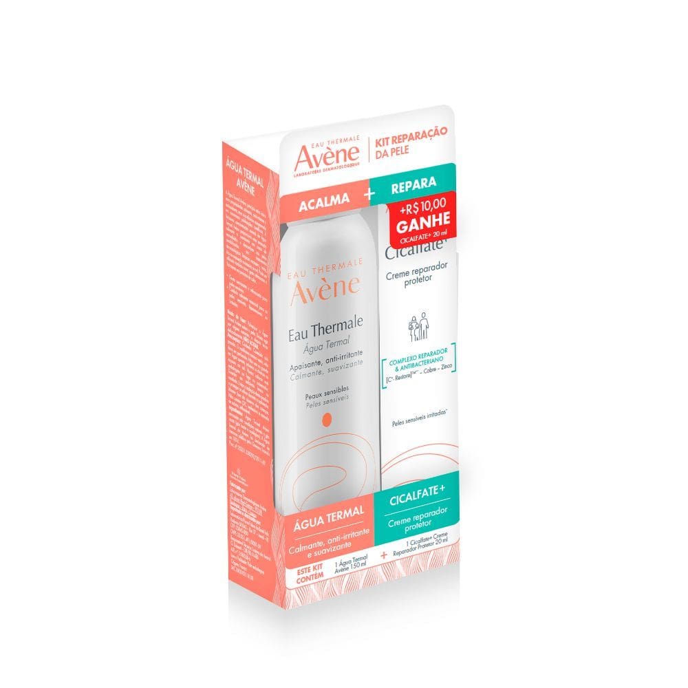 Kit Reparação da Pele Avène Eau Thermale Água Termal 150ml e Cicalfate+ Creme Reparador Protetor 20ml